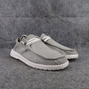 Casual Shoes Womens 41 9.5 Slip On Athletic Moc Loafer Canvas Lace Up Lifestyle